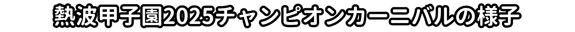 熱波甲子園2025チャンピオンカーニバルの様子