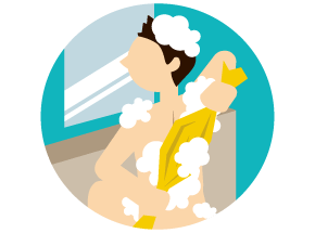 首先先洗澡或沖澡！