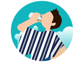 補充水分以及享受按摩！