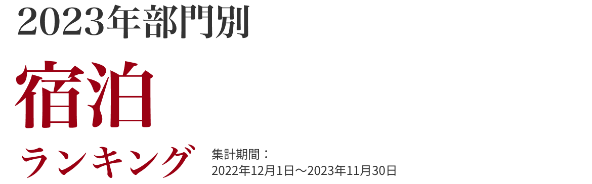 宿泊部門ランキング